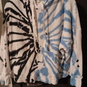 Tie-Dyed Waffle Hoodie Sweatshirt